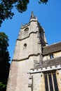 St Andrews church tower, Castle Combe. Royalty Free Stock Photo