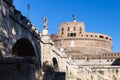 St Angel bridge and Castle Sant Angelo in Rome Royalty Free Stock Photo