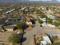 Tubac historic town center aerial view, Arizona, USA