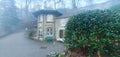 St Ann`s Well cafe on a misty day on the Malvern Hills Royalty Free Stock Photo