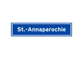 St.-Annaparochie isolated Dutch place name sign. City sign from the Netherlands. Royalty Free Stock Photo
