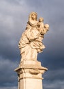 St. Anne holds blessed little Jesus and Virgin Mary. Statues on the Charles Bridge in Prague, Czech Royalty Free Stock Photo