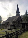 St.Anne`s Anglican old log Church Parksville, BC Royalty Free Stock Photo