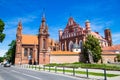 St. Anne`s Church and the church of the Bernardine Monastery on sunny day in Vilnius old town, Lithuania