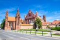 St. Anne`s Church and the church of the Bernardine Monastery on sunny day in Vilnius old town, Lithuania