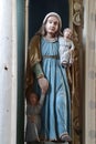 St. Anne, statue on the altar of St. Three Kings in the church of Our Lady of the Snows in Volavje, Croatia Royalty Free Stock Photo