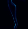 Close up photo of blue drifting smoke.