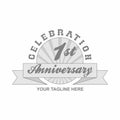 1 st Anniversary Grey Shine Background, Logo Template