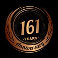 161 years anniversary. Elegant anniversary design. 161st logo.