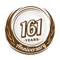 161 years anniversary. Elegant anniversary design. 161st logo.