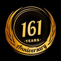 161 years anniversary. Elegant anniversary design. 161st logo.