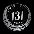 131 years anniversary. Elegant anniversary design. 131st logo. Royalty Free Stock Photo