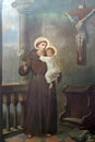 St. Anthony of Padua with baby Jesus, St. John the Baptist Church in Ivanska, Croatia Royalty Free Stock Photo