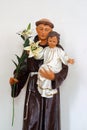 St. Anthony of Padua holds baby Jesus, statue in the church of St. Michael the Archangel in Mihovljan, Croatia