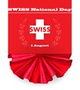 1st August. Swiss National Day. Vector illustration of national holiday with Swiss flag and Patriotic elements. Creative Royalty Free Stock Photo