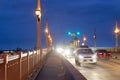 ST AUGUSTINE, APRIL 8, 2018: City night traffic along Bridge of