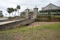 St. Augustine, Florida - December 31, 2022: The famous City Gate of Saint Augustine, for defense and beauty