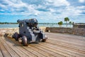 Cannon on gundeck in Castillo de San Marcos Fort 2 Royalty Free Stock Photo