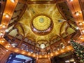 St Augustine, Florida, U.S.A - November 18, 2023 - The beautiful gold color of Rotunda dome inside of Ponce de Leon Hall in