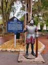 St Augustine, Florida, U.S - November 18, 2023 - The statue of Jon Ponce de Leon by the popular Fountain of Youth Royalty Free Stock Photo