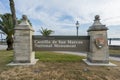 St. Augustine, Florida, USA- October 18, 2022: Castillo de San Marcos National Monument Sign, National Park Service Arrowhead Royalty Free Stock Photo