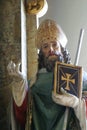 St Augustine statue on the high altar at the Holy Spirit Chapel in Vrtace, Croatia