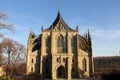 St. Barbara`s Church, front view, Kutna Hora, Czechia Royalty Free Stock Photo