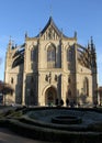 St. Barbara`s Church, front view, Kutna Hora, Czechia Royalty Free Stock Photo