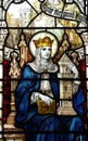 St. Barbara in stained glass Royalty Free Stock Photo