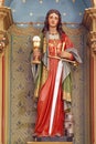 St. Barbara, statue on the altar of St. Barbara in the church of the Assumption of the Virgin Mary in Pescenica, Croatia