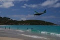 St Barth Commuter Cessna 208B Grand Caravan plane descends for landing at Saint Barthelemy Airport