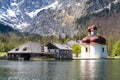 St. Bartholomae at Lake Koenigssee Royalty Free Stock Photo