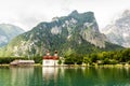 St. Bartholomew church on the Konigssee lake. GermaNY. Royalty Free Stock Photo