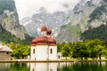 St. Bartholomew church on the Konigssee lake. GermaNY. Royalty Free Stock Photo