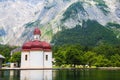 St. Bartholomew church in Konigssee National Park in summer, Germany Royalty Free Stock Photo