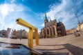 St. Bartholomew`s Cathedral in the main square of Plzen. Czech Republic Royalty Free Stock Photo