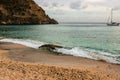 St. Barths Island, Caribbean. The famous Shell Beach, in Saint BartÃ¢â¬â¢s Caribbean Royalty Free Stock Photo
