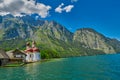 St.Bartolomei Church on Konigsee lake Royalty Free Stock Photo