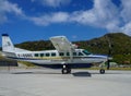 St Barth Commuter plane on tarmac at Remy de Haenen Airport also known as Saint Barthelemy Airport