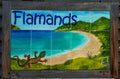 Flamands Beach sign on the island of Saint Barthelemy Royalty Free Stock Photo