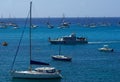 French coastguard boat DF 24 Douane anchored at the Gustavia harbor on the island of Saint Barthelemy Royalty Free Stock Photo