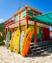 Iconic surf shack at Lorient Beach on the island of Saint Barthelemy Royalty Free Stock Photo