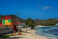 Iconic surf shack at Lorient Beach on the island of Saint Barthelemy Royalty Free Stock Photo