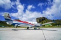 Tradewind Aviation plane on tarmac at Remy de Haenen Airport also known as Saint Barthelemy Airport Royalty Free Stock Photo