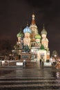 St.Basil Cathedral by night in Moscow