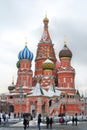 St. Basil Cathedral on Red Square in winter.