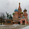 St. Basil Cathedral on winter in Moscow, Russia Royalty Free Stock Photo