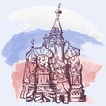 St. Basil`s Cathedral comic style