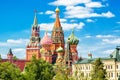 St Basil`s Cathedral and Moscow Kremlin