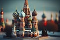 St. Basil\'s Cathedral in Moscow, Russia Miniature Effect for Travel Brochures and Postcards.